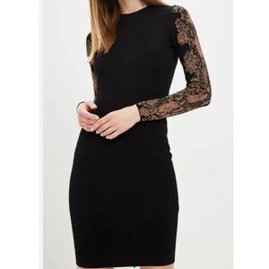 Karen Millen Black Dress with Lace Sleeves